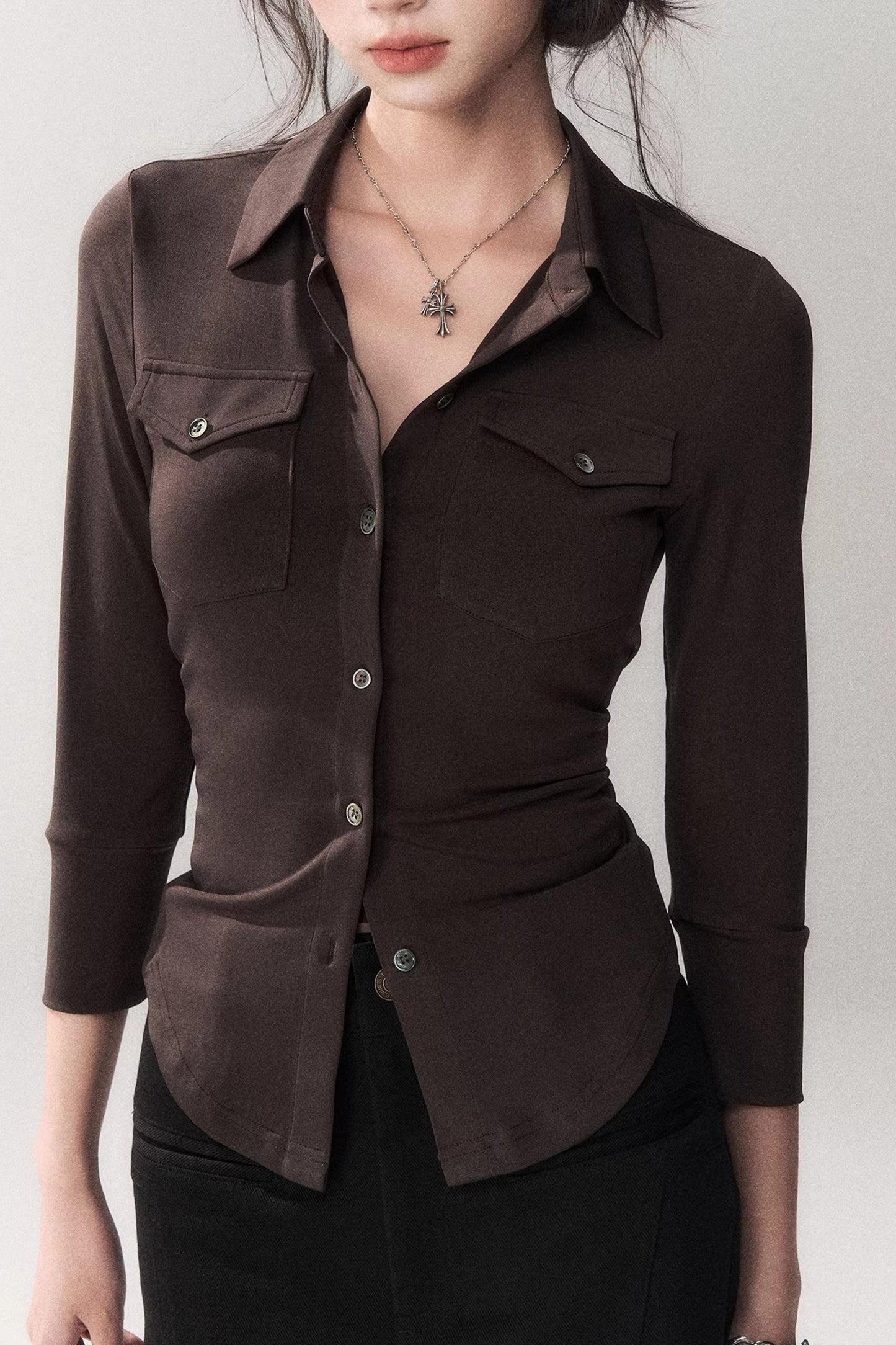 High Waist Cinched Blouse