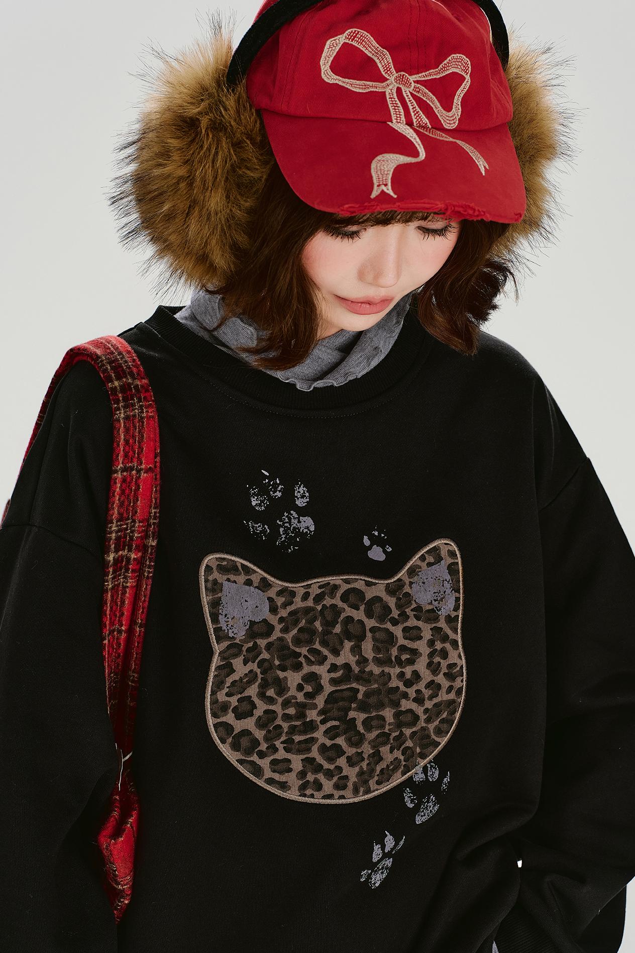 Retro Leopard Loose Mode Top