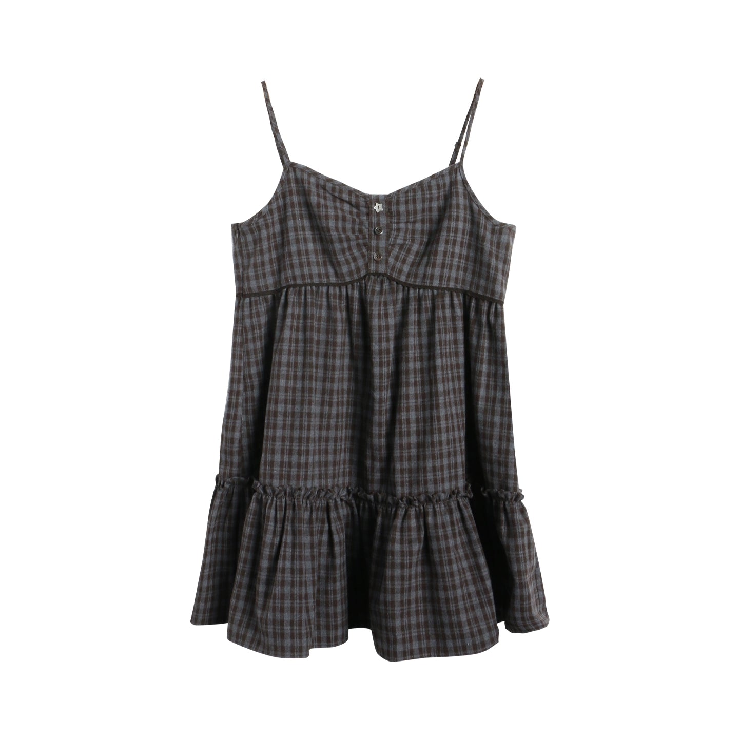 Checked Doll Shirring Slip Dress