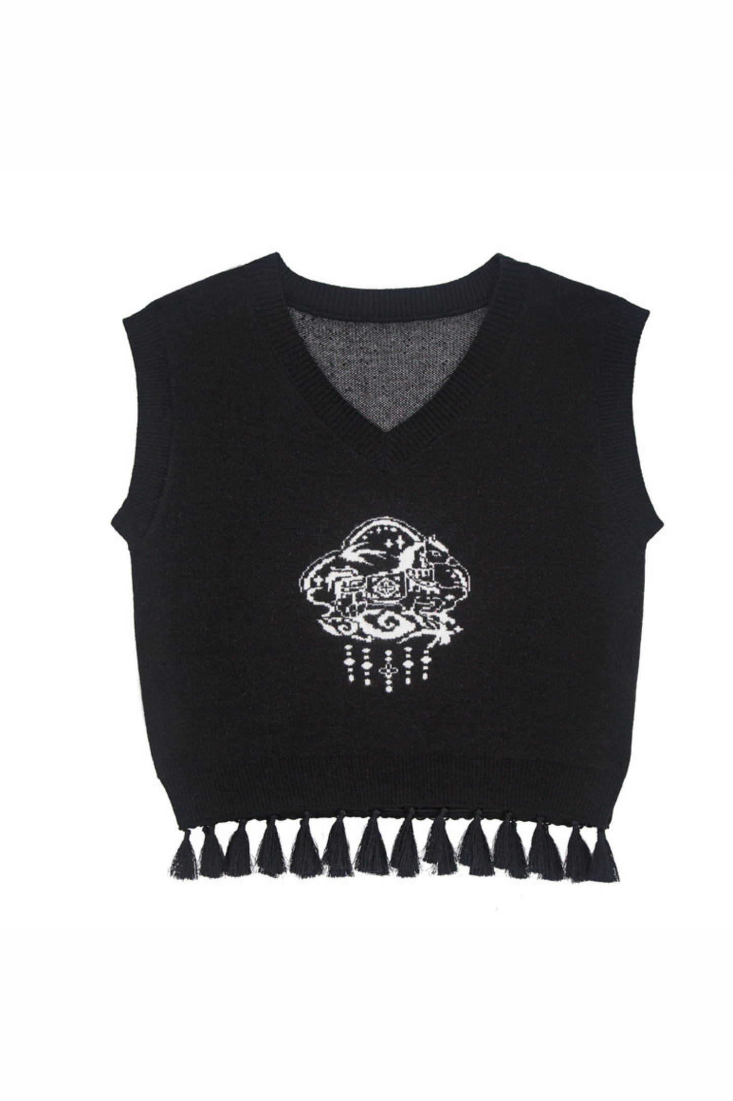 Ink Feather Jacquard Vest + Skirt