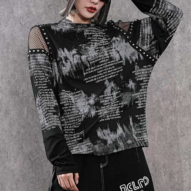 Gothic Mesh Top Black