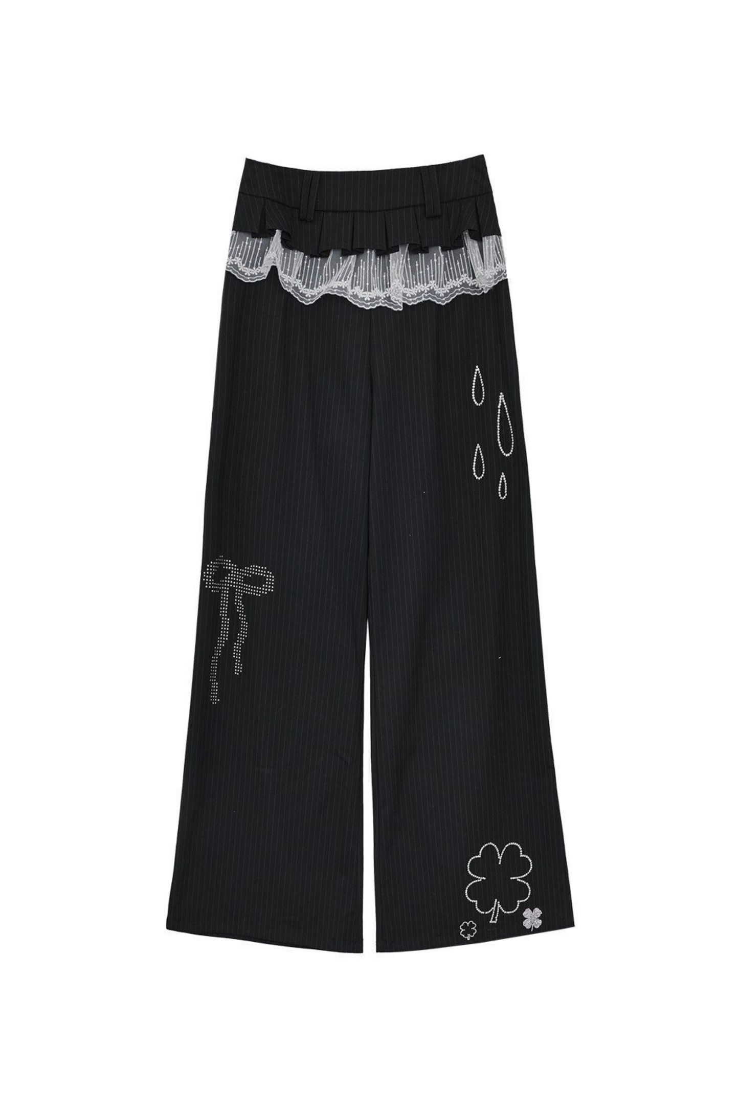 Rhinestone Striped Hoodie + Wide Pants