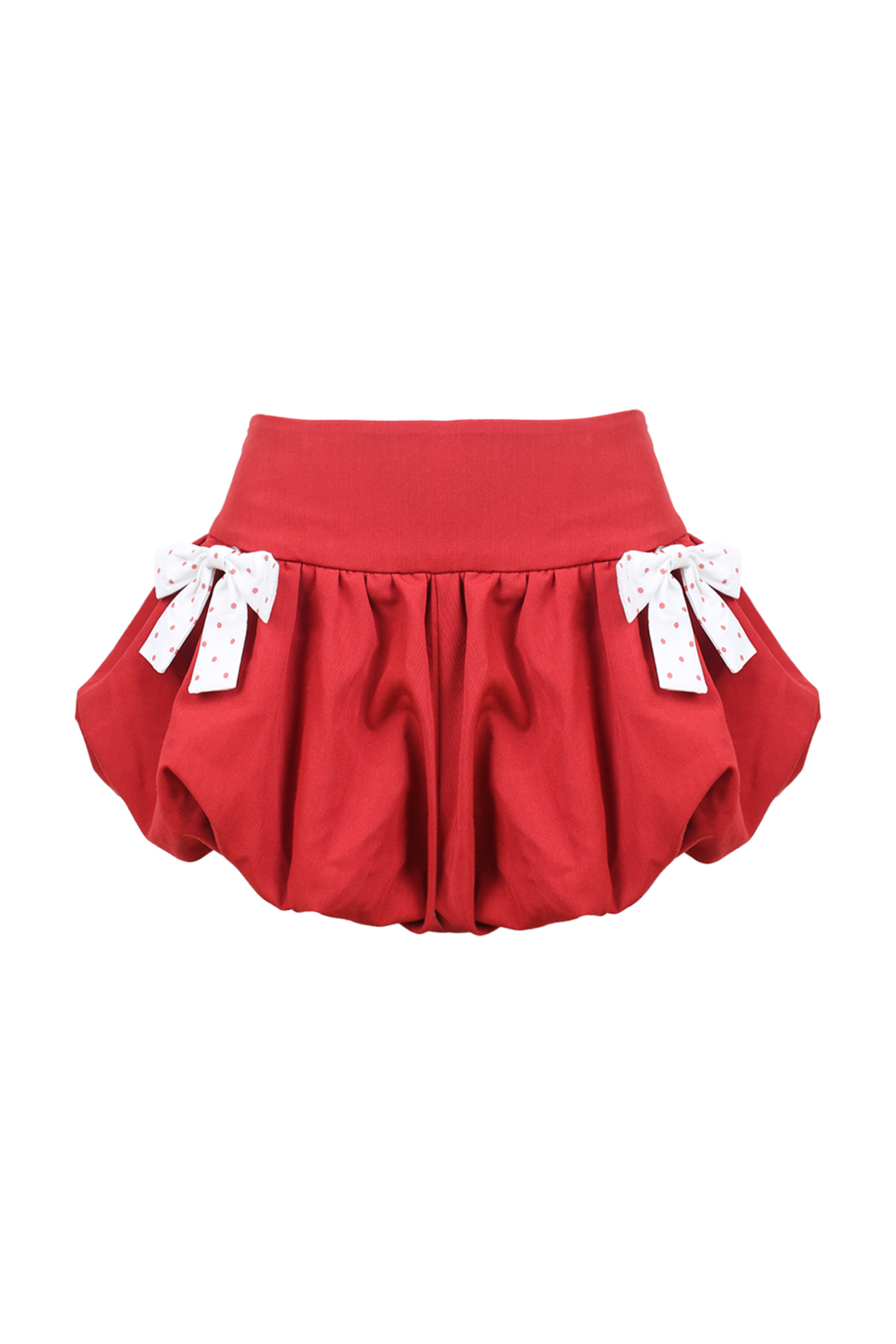 Polka Dot Puff Sleeve Doll Shirt + Ribbon Balloon Skirt Pants