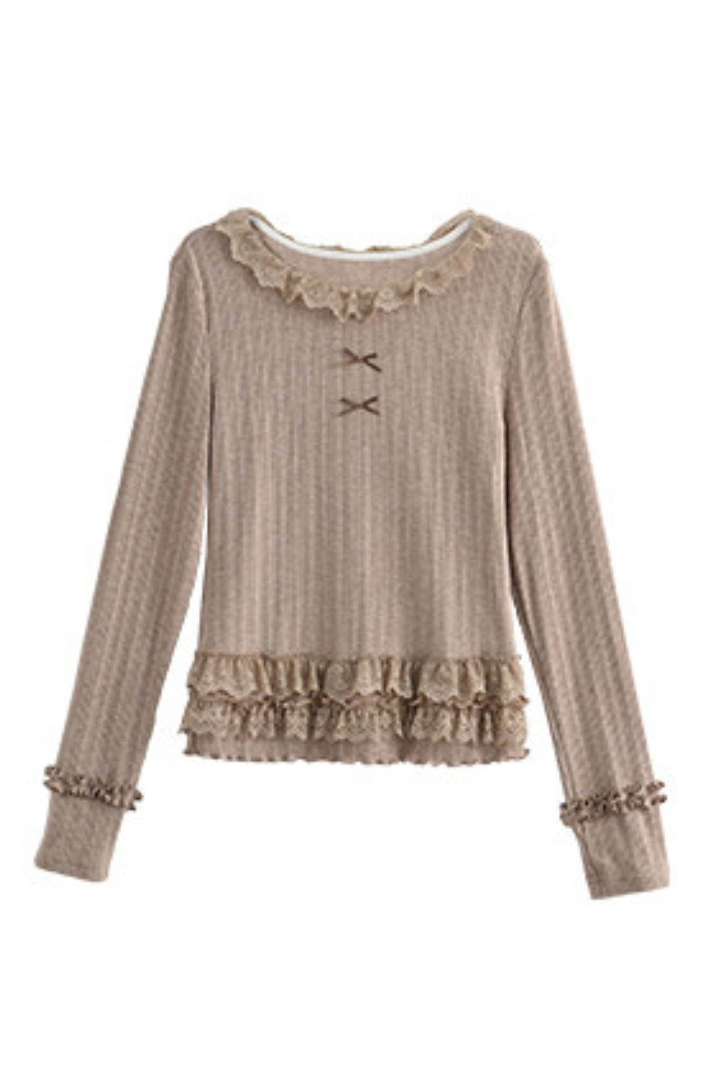 Ribbon Ruffle Slim Top