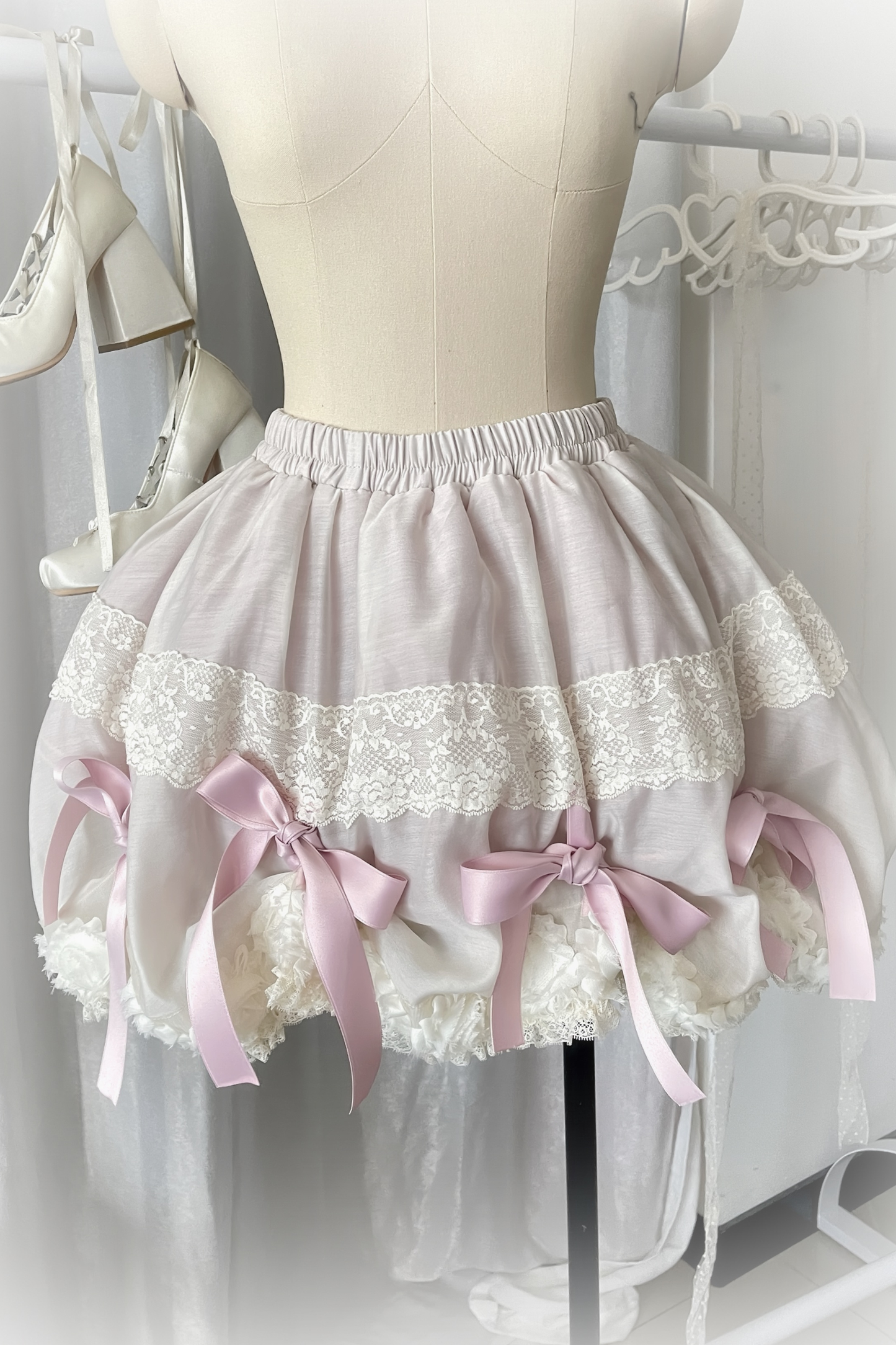 Drawstring Gothic Sweet Tops + Tiered Skirt