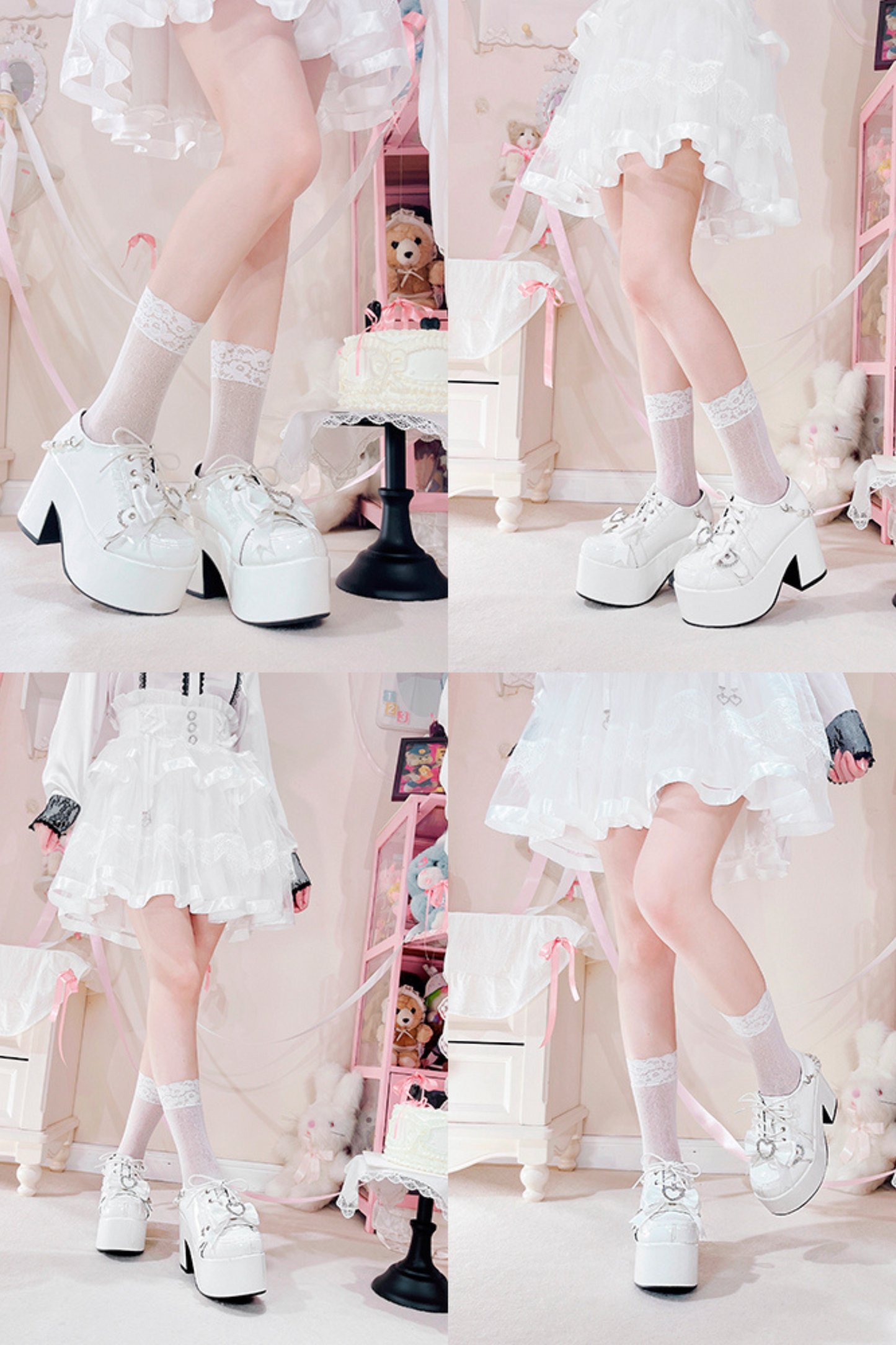Jirai Ribbon Pearl Strap Doll Subculture Shoes