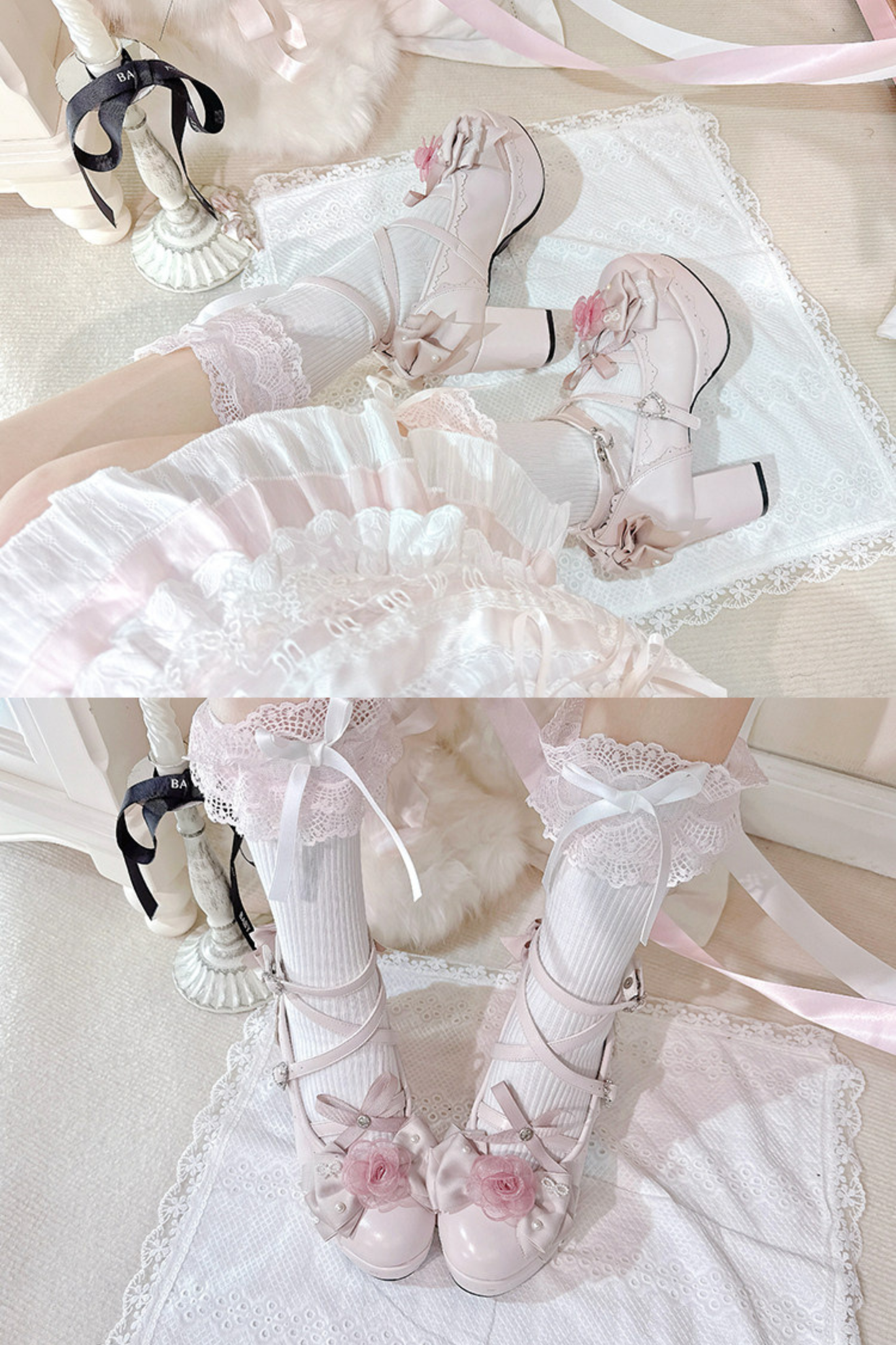 Flower Ribbon Dance Lolita Heels