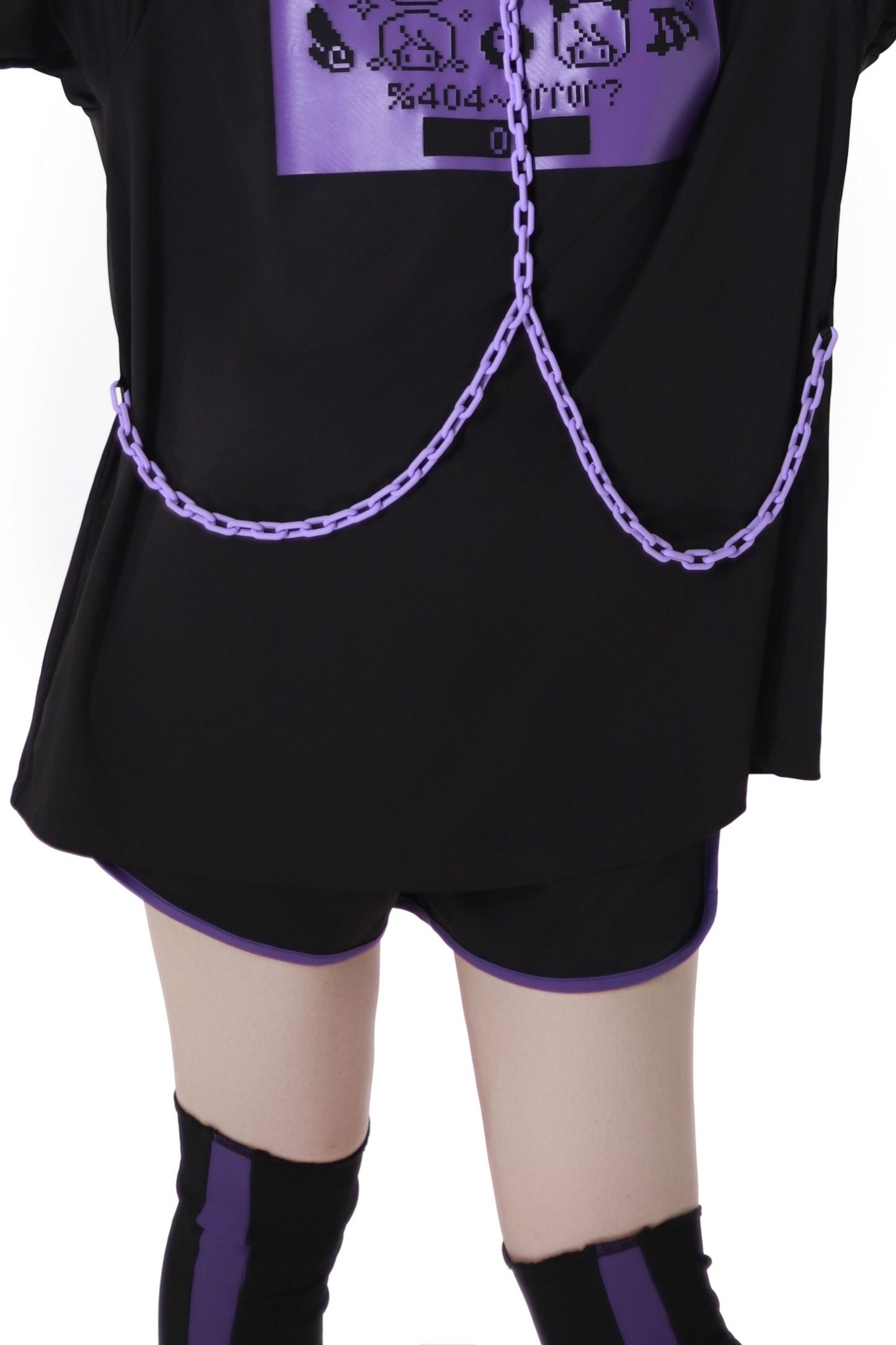 Subculture Loose Oversized T-shirt + Pants + Leg Warmers + Angel Devil Hairpins