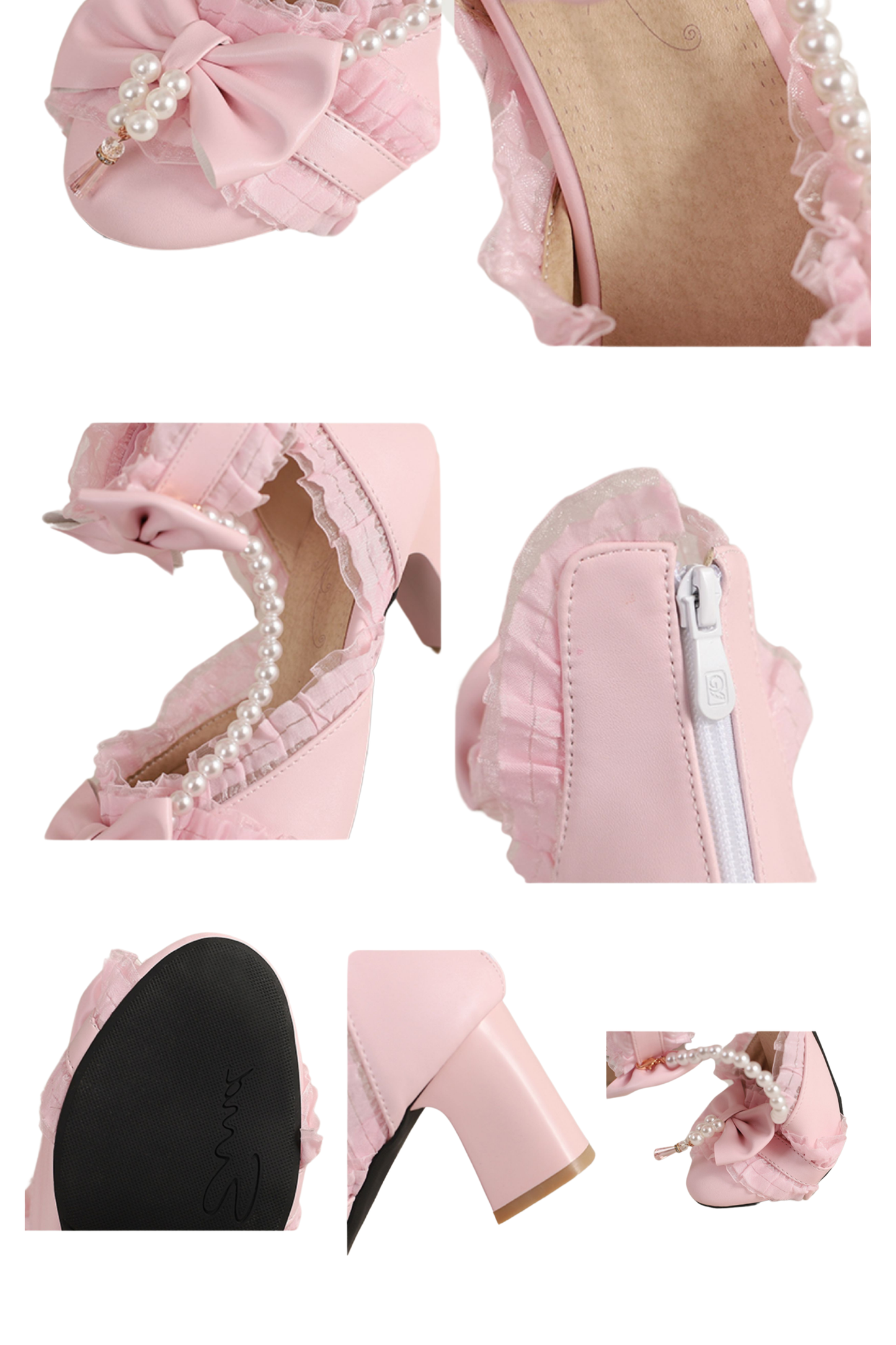Pearl Ribbon Princess Lolita Shoes