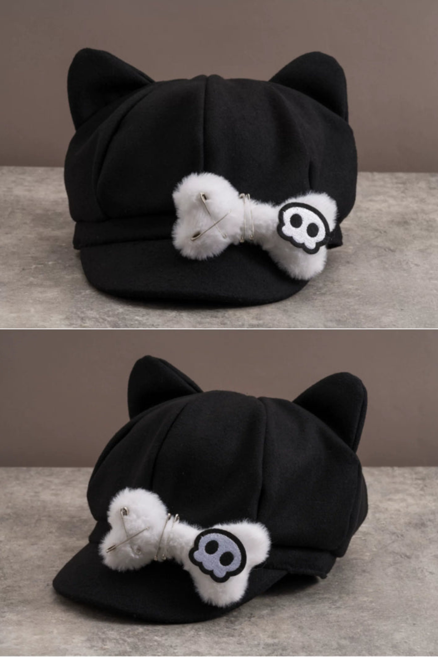 Skeleton Bone Cat Ear Hat