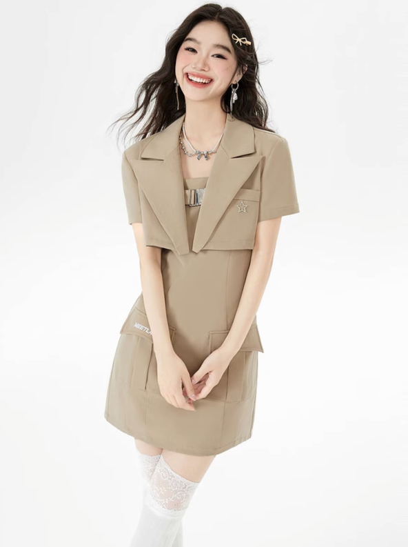 Suspender Dress + Short Jacket