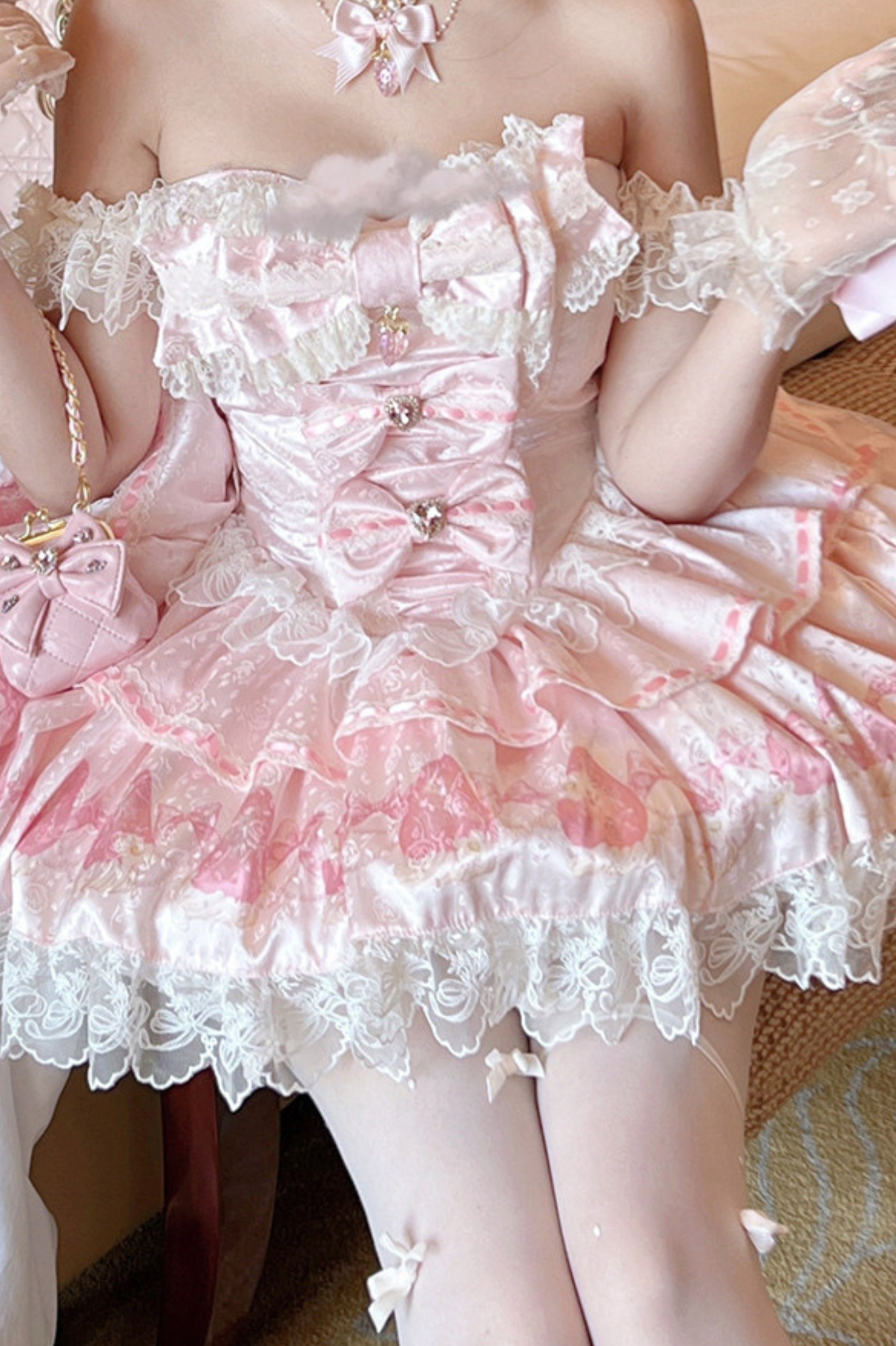 Ribbon Love Strawberry Princess Dress + Skirt