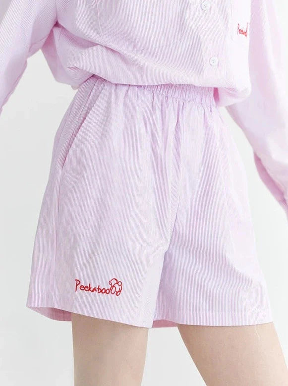 Slit Loose Accent Shirt + Shorts