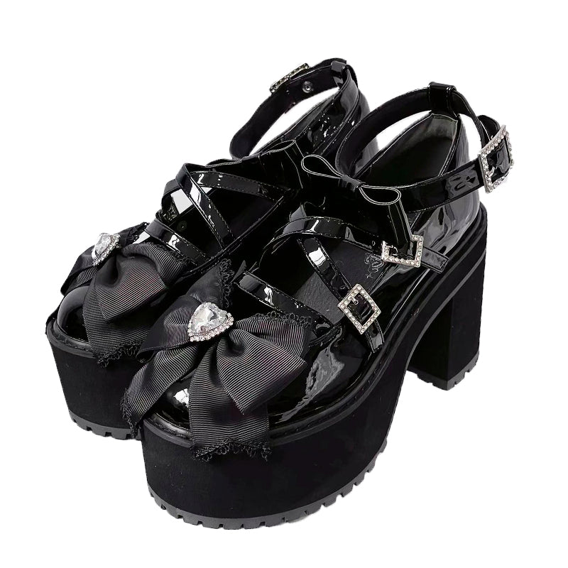 Japanese Block Heel Platform Shoes
