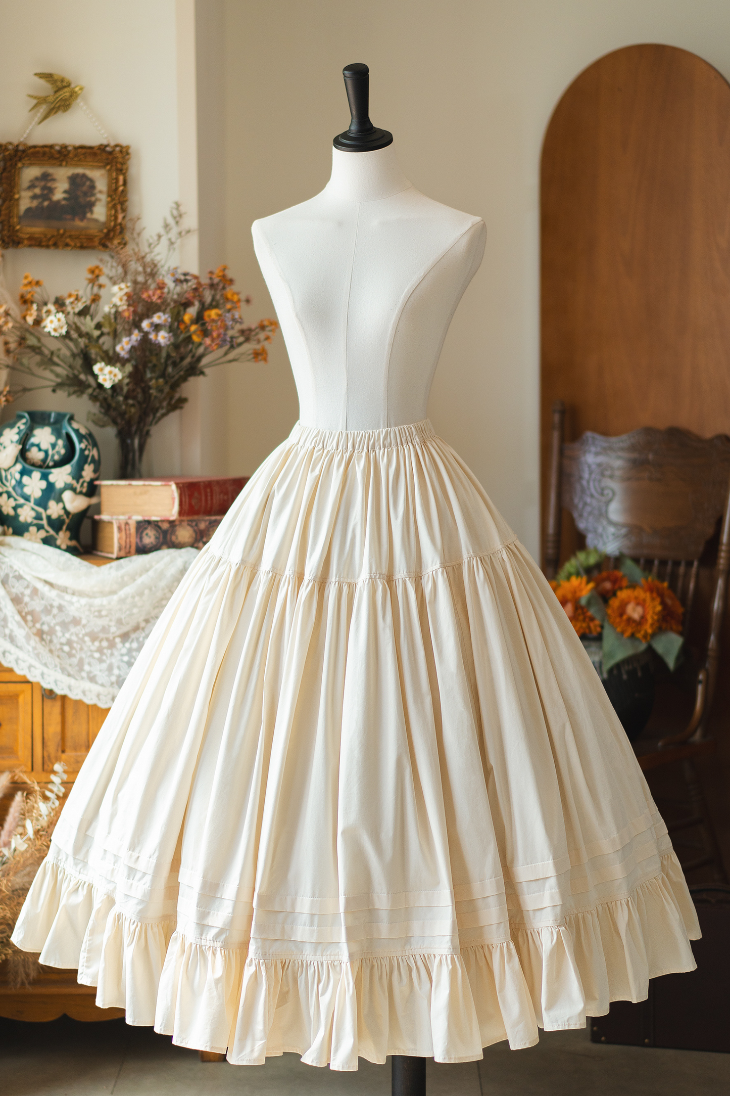 Forest Ward Retro Plaid Lolita Dress + Petticoat