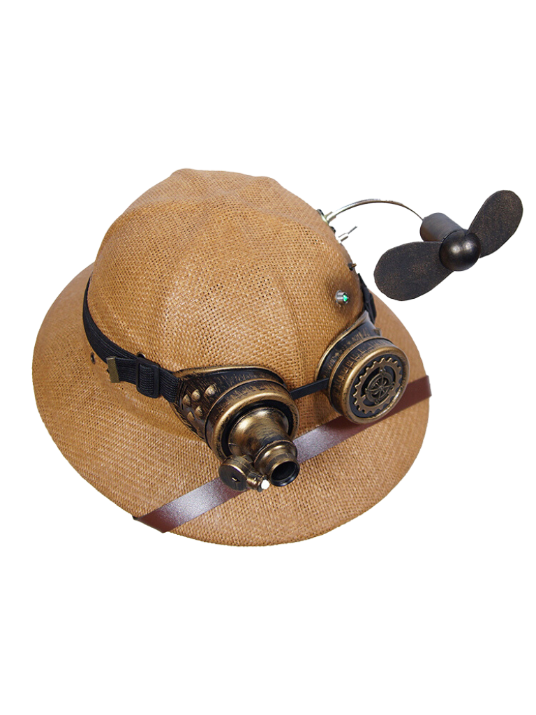 Steampunk Explorer Straw Helmet Retro Sun Visor Adventure Cap