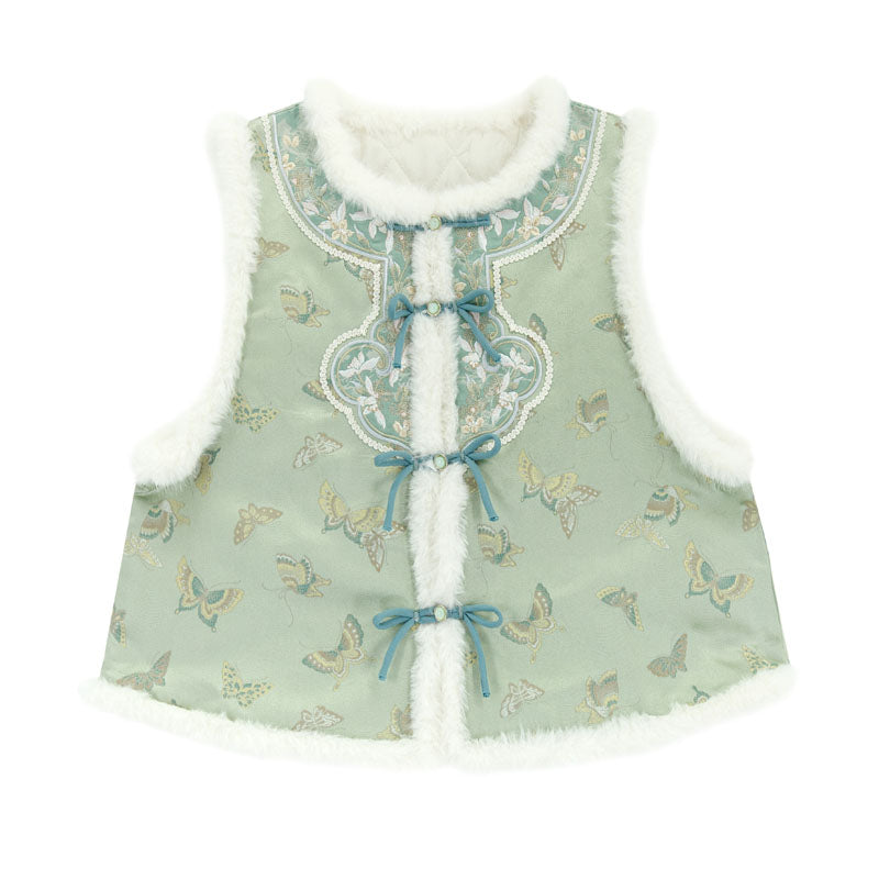 Orchid Butterfly Jacquard Chinese-style Dress Set