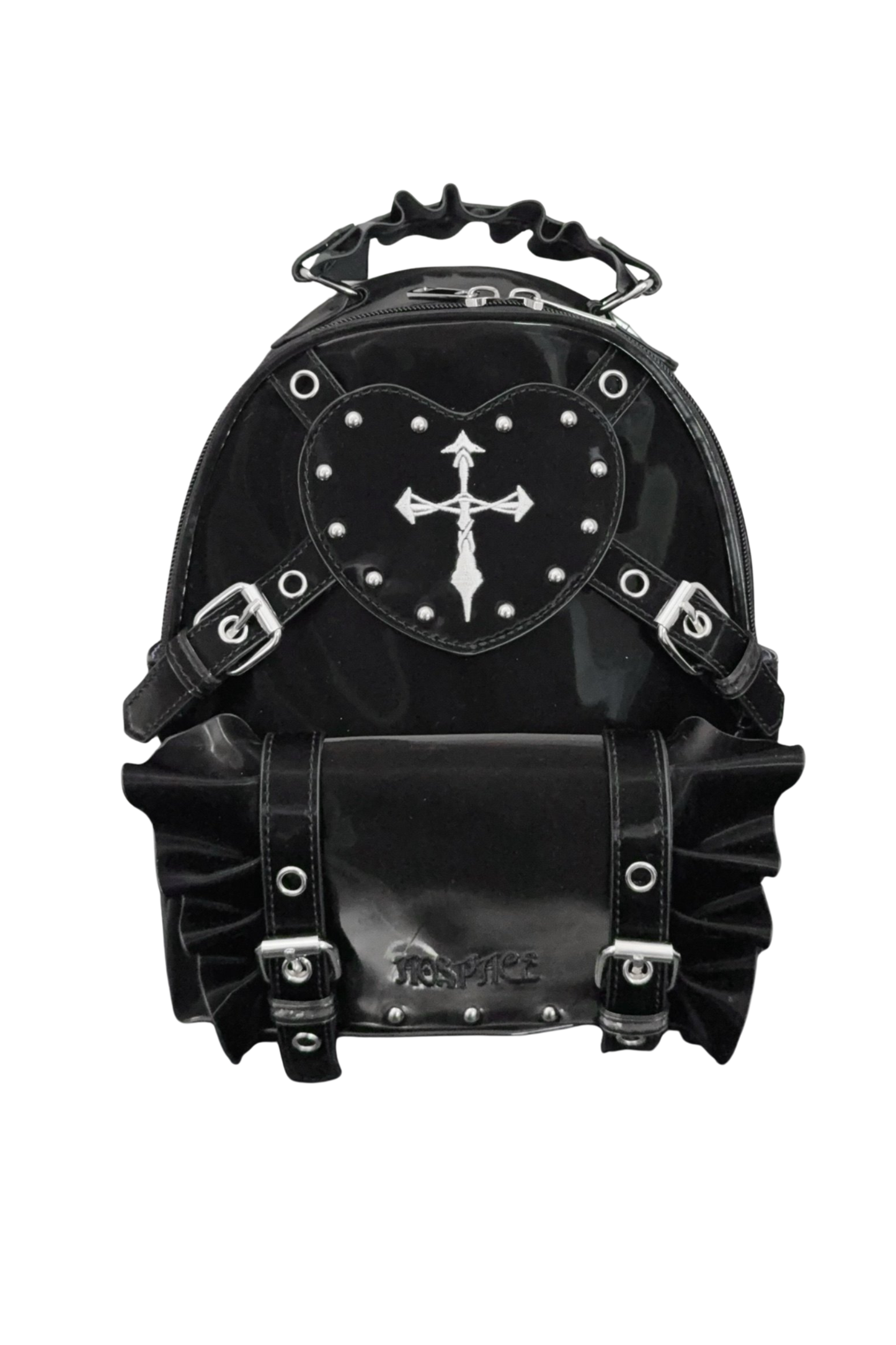 Dark Cross Ruffle Backpack