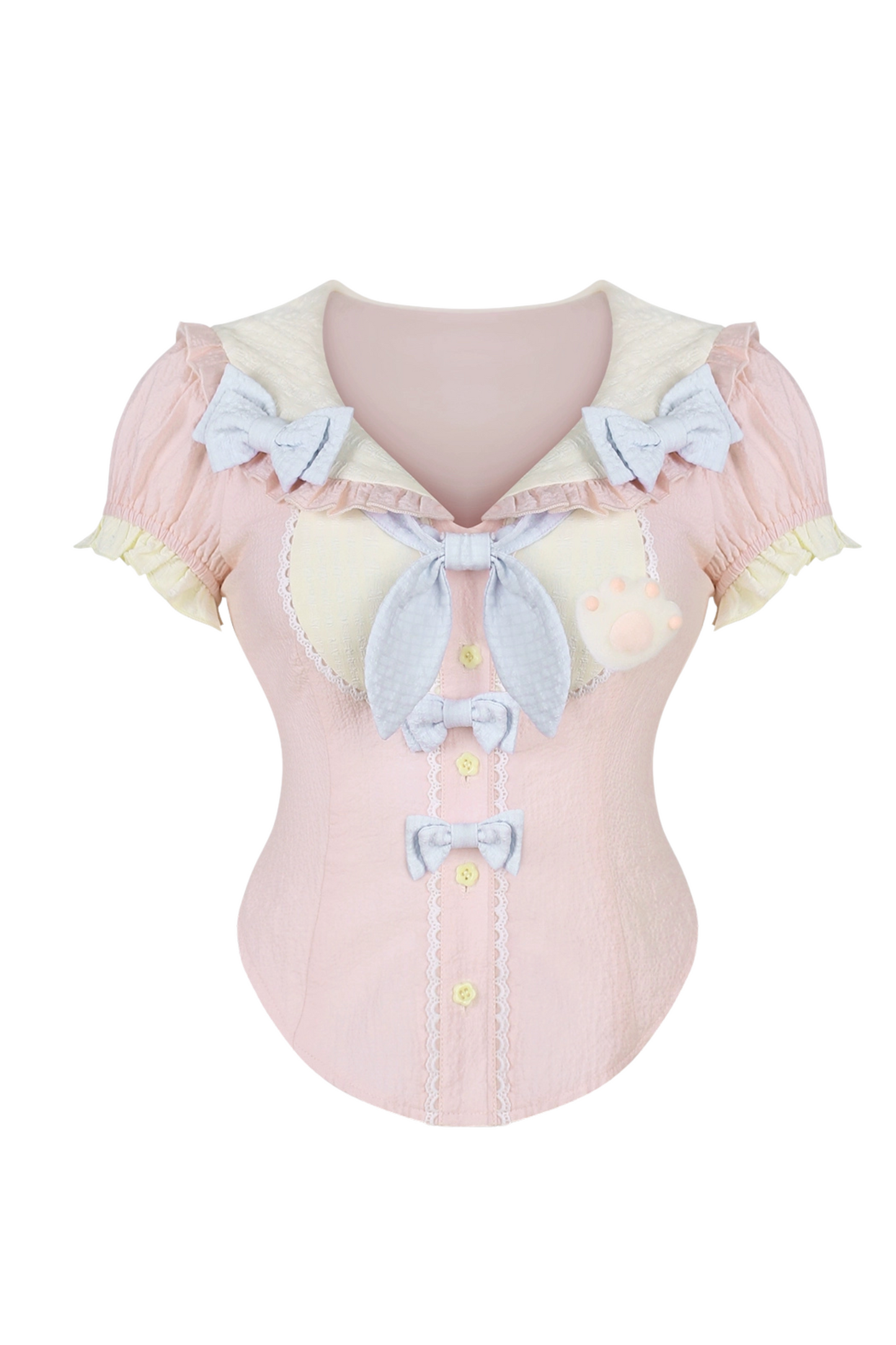 Strawberry Bunny Top + Denim Salopettes