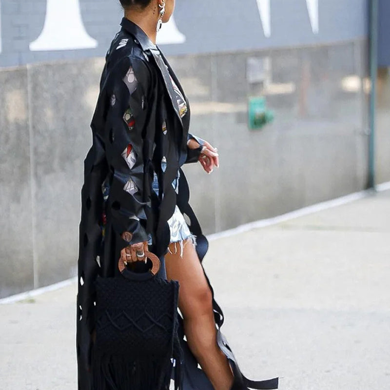 Leather Cardigan