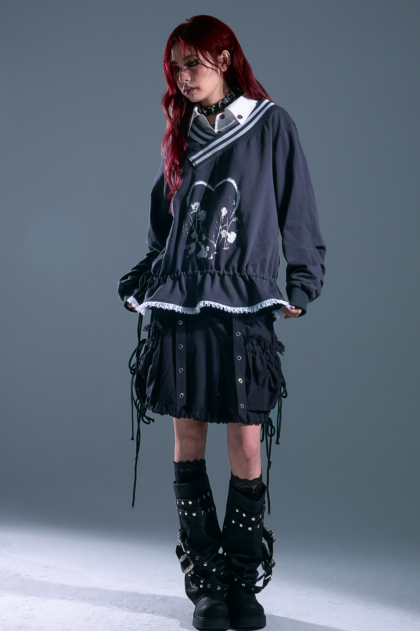 Drawstring Loose Sweatshirt