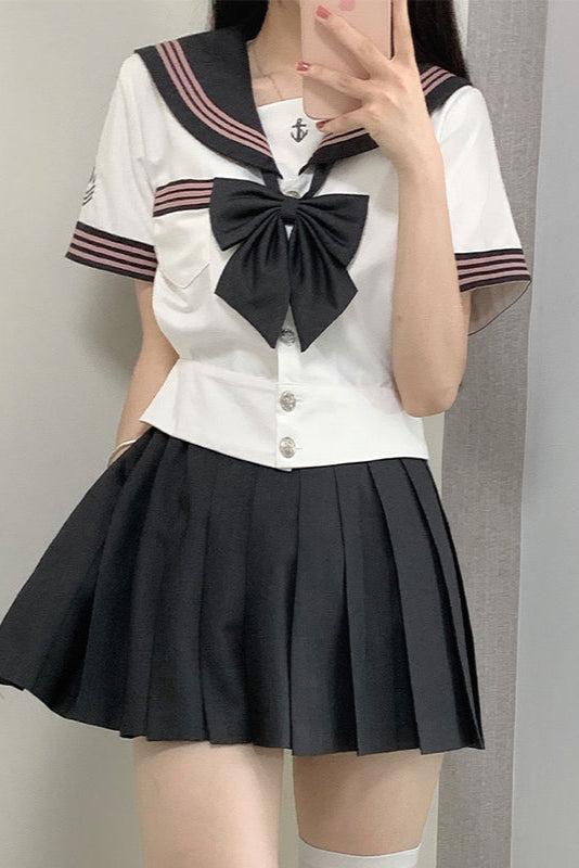 Jk Series Sailor Suit + Pleated Skirt