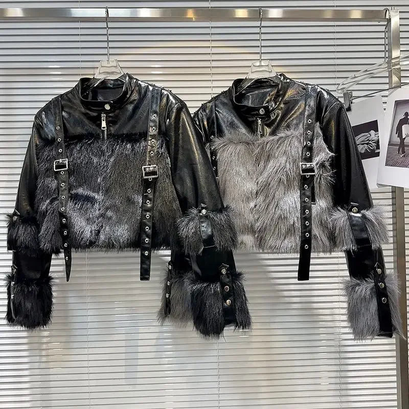 Faux Fur Jacket Black