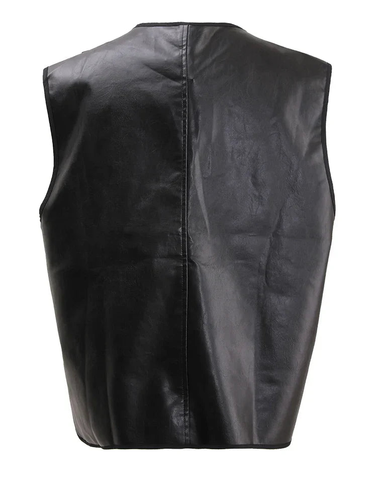 Gothic Leather Vest Black