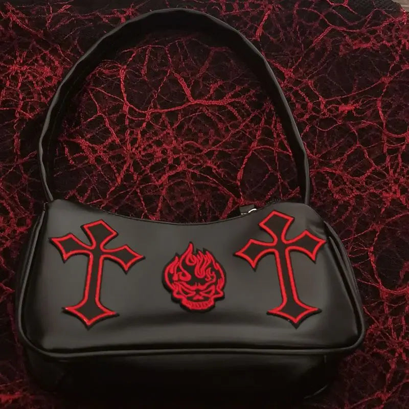 Gothic Leather Bag Black