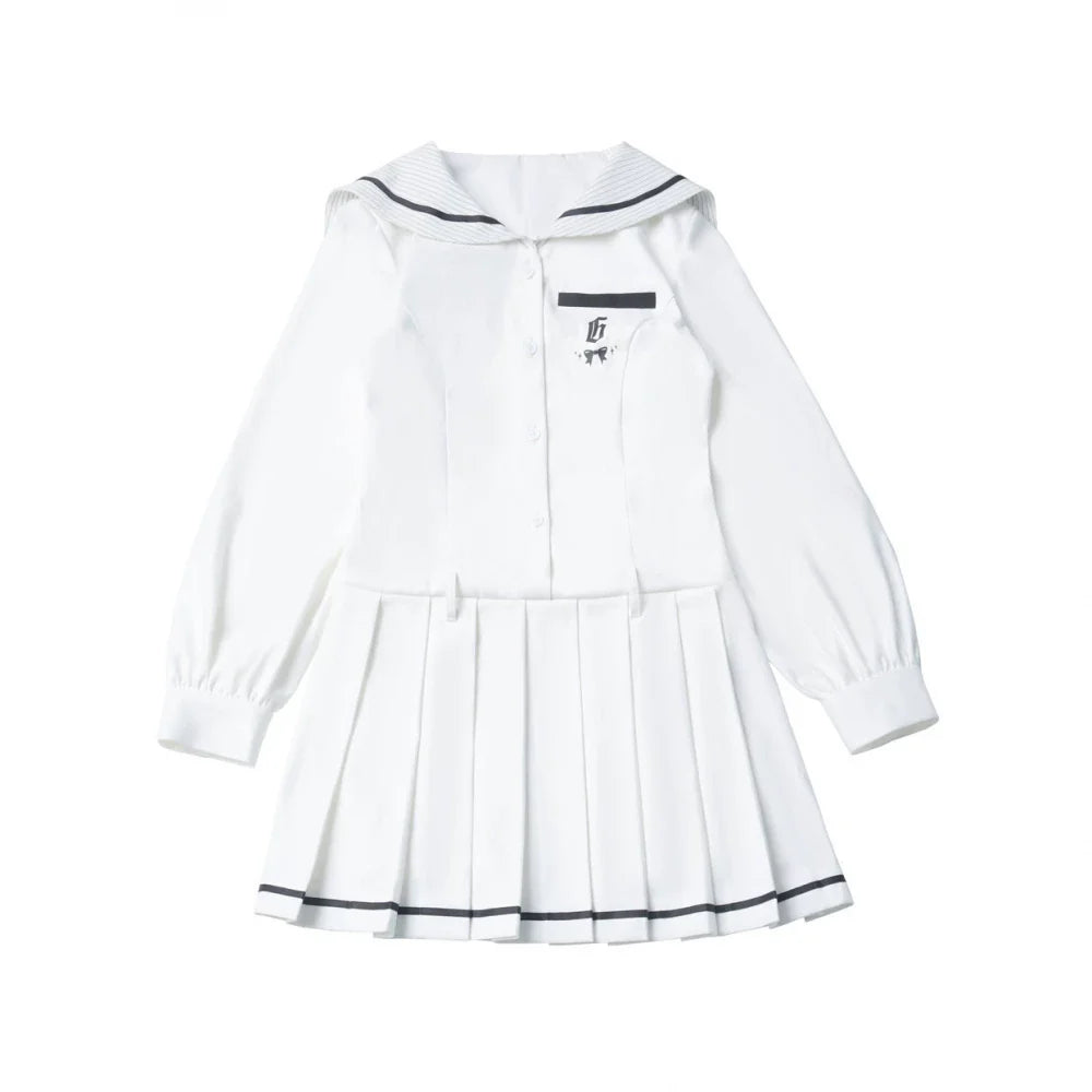Monochrome Girl Sailor Dress + Shirt + Skirt + Bow Tie