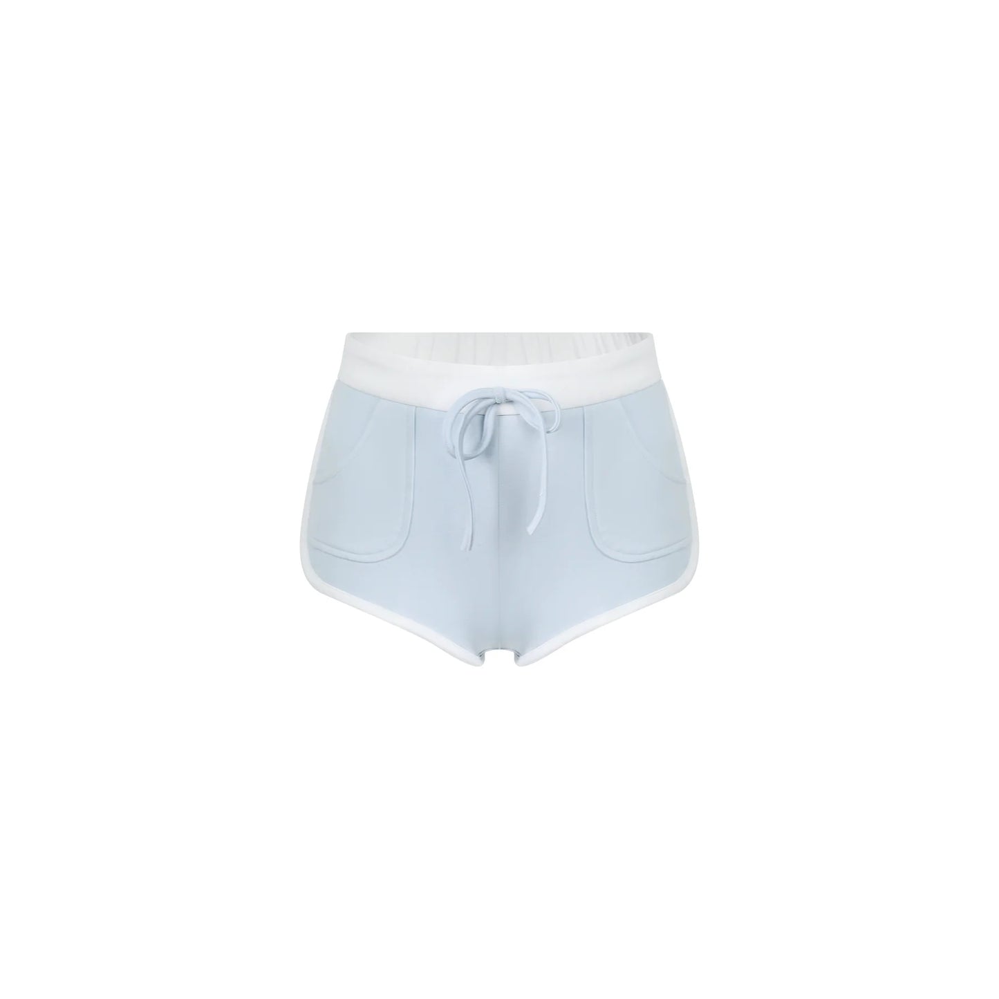 Milk Blue Sporty Hoodie + Halter Neck Suspender + Sports Shorts