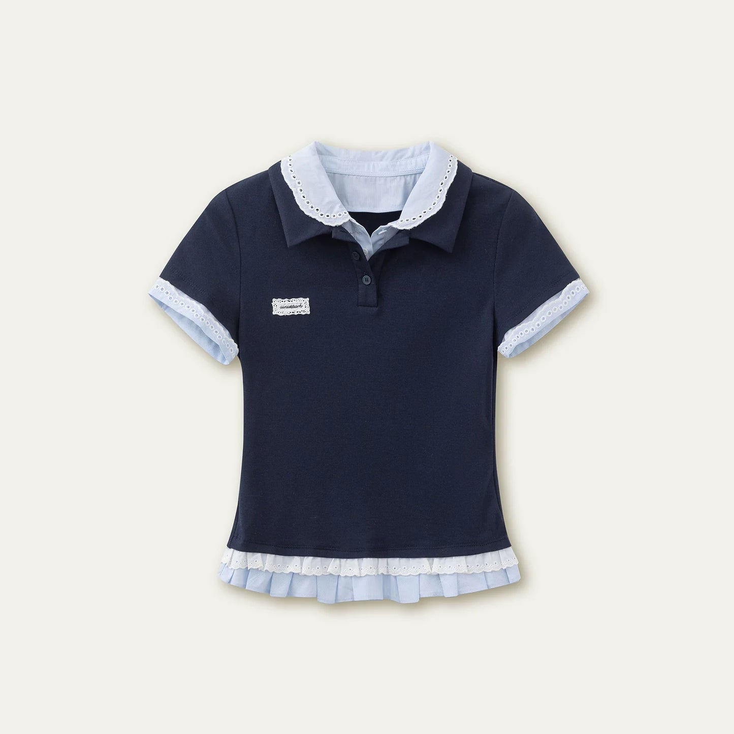 Retro Polka Dot Knit Polo