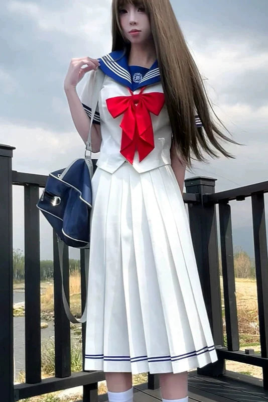 Pop Heroine Sailor Uniform + Pleated Skirt