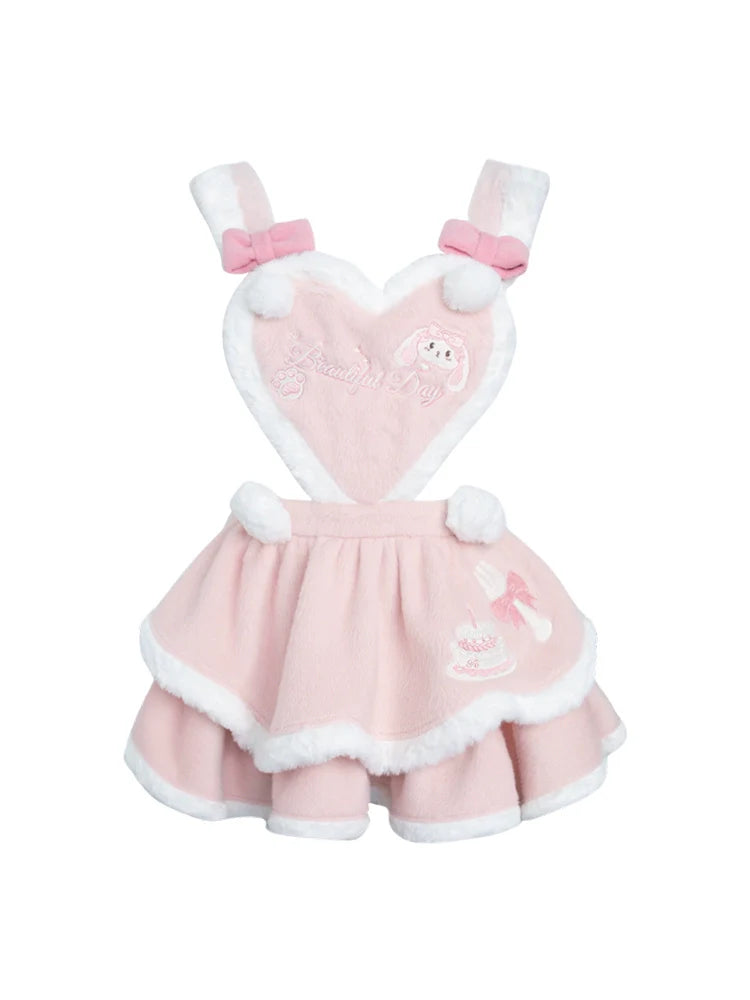 Suspender Skirt + Puff Sleeve Top + Girly Cape