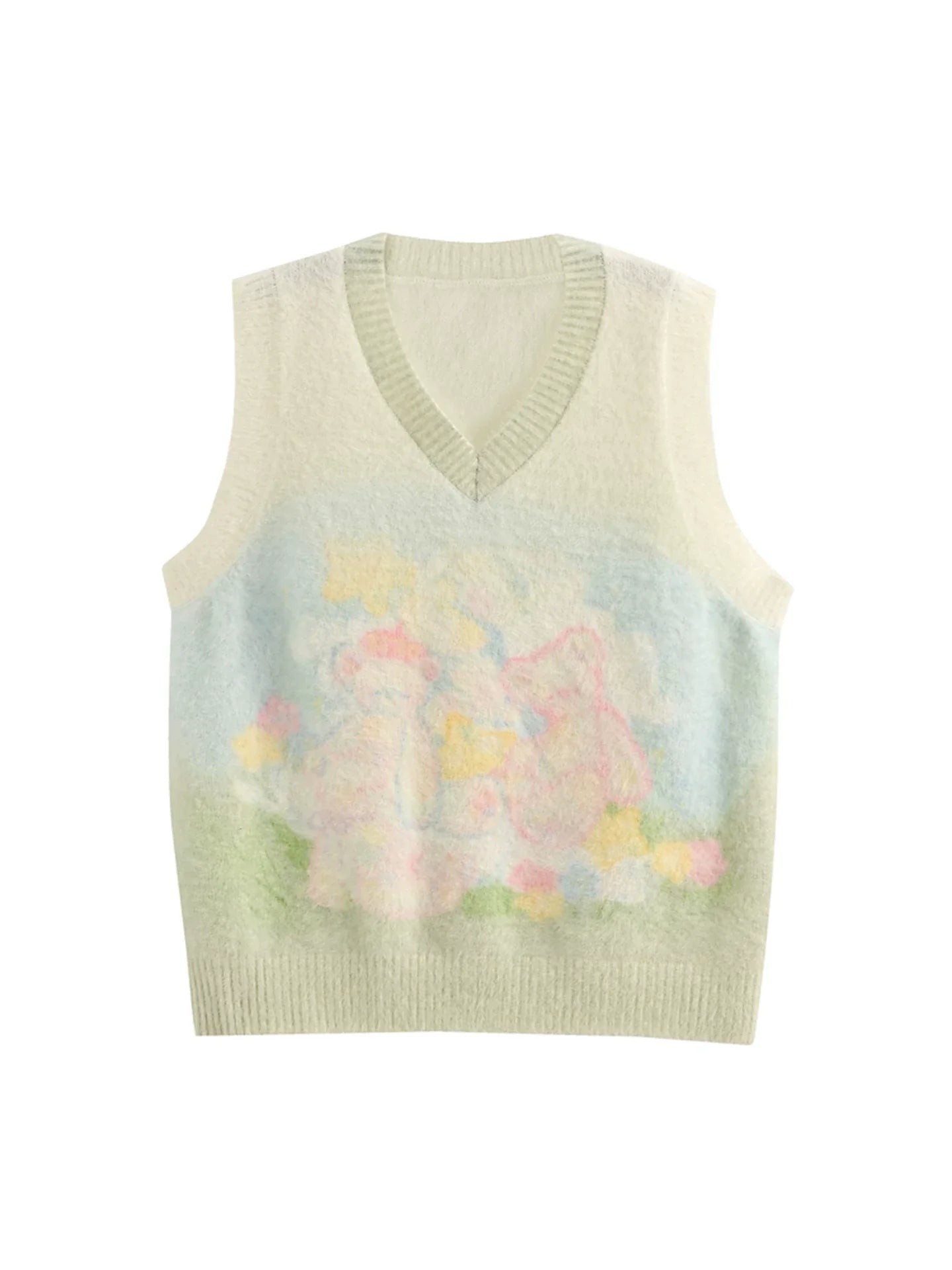Gradient Bear Knit Vest + Shirt