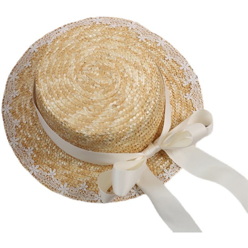 Back Big Ribbon Girly Summer Hat