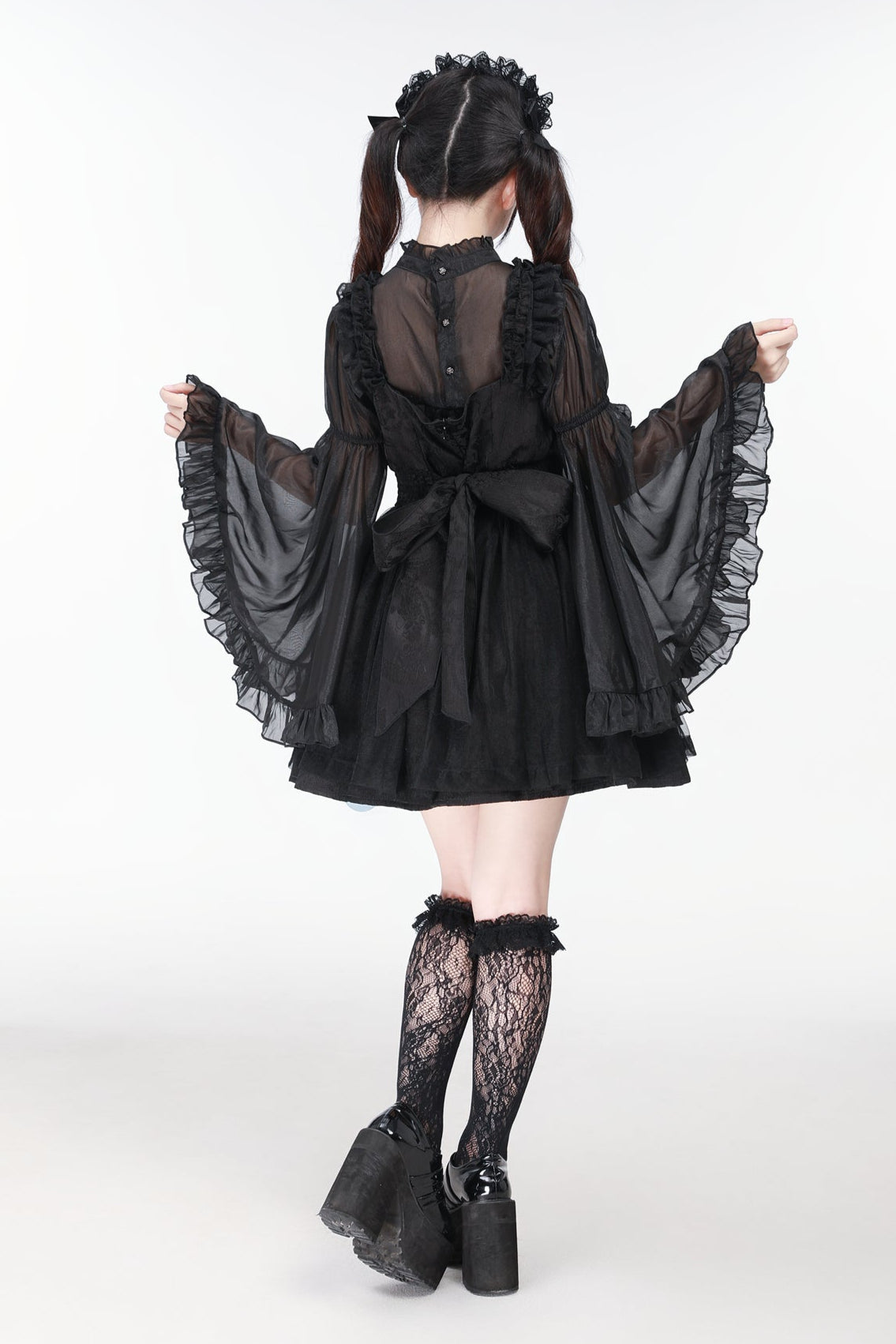 Jirai Bird Suspender Dress + Sheer Sleeve Top