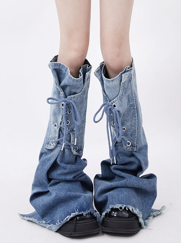 Retro Ripped Design Fringe Denim Shorts
