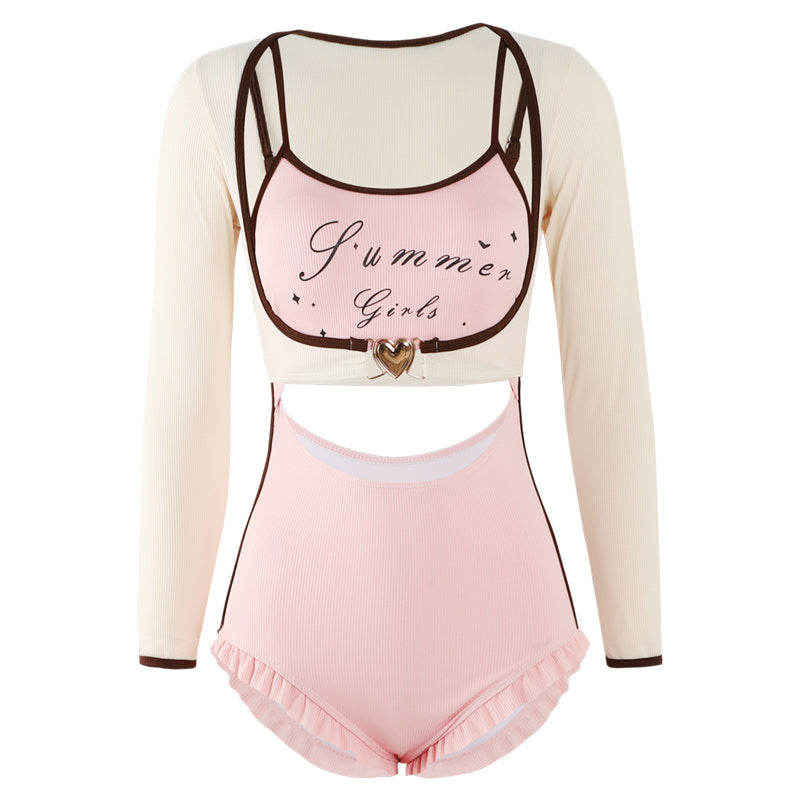 Retro Sweet Two Piece Overall Swimsuit