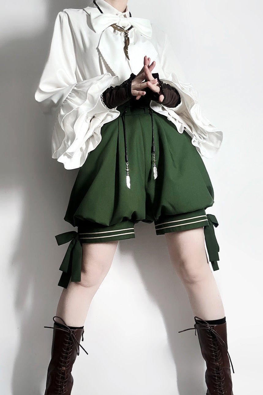 Bunny Ears Hoodie Vest + Shorts + Cape Feather Green Prince Cordage