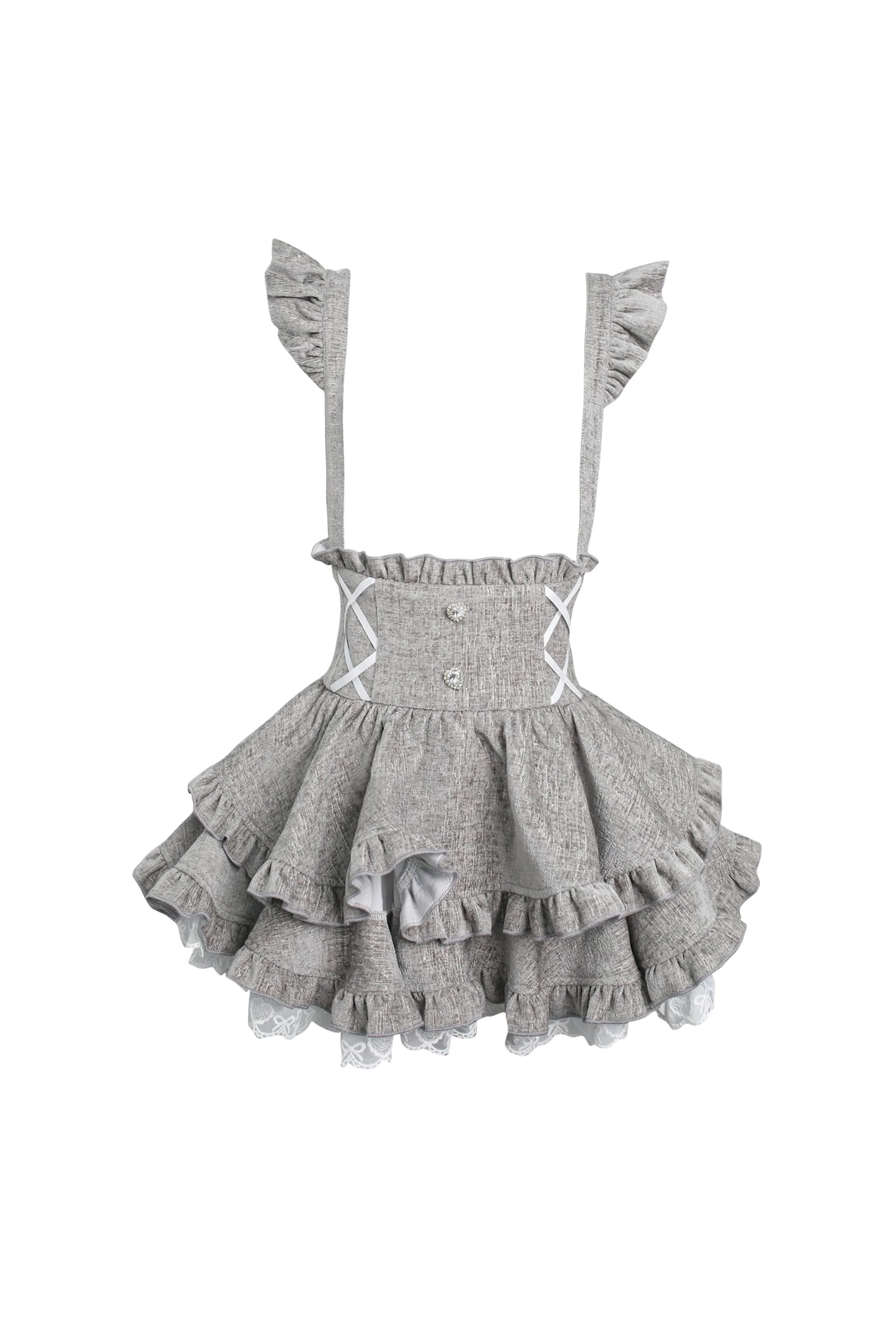 Doll Cape + Ribbon Sweater + Suspender Skirt