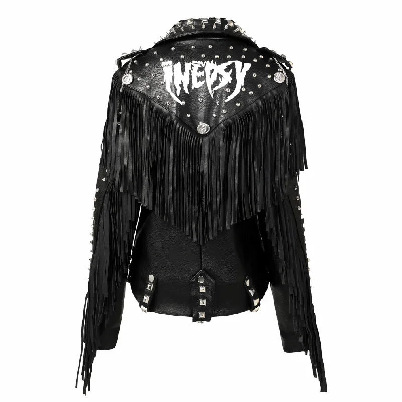 Rivets Leather Jacket