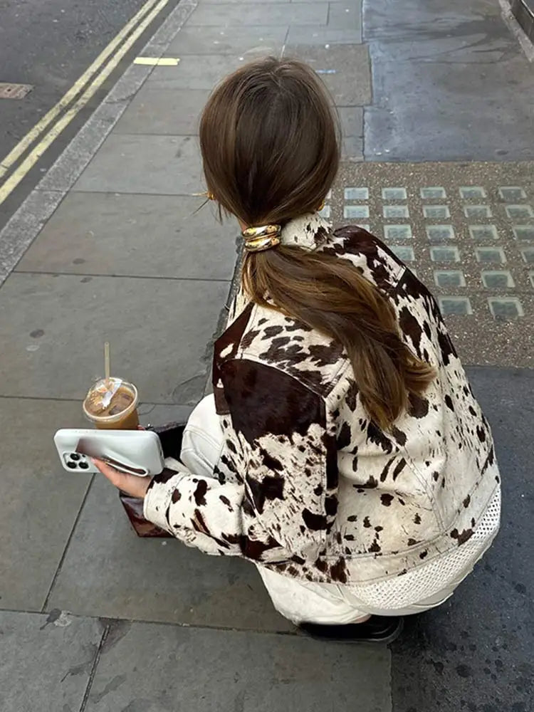 Printed Jacket Beige