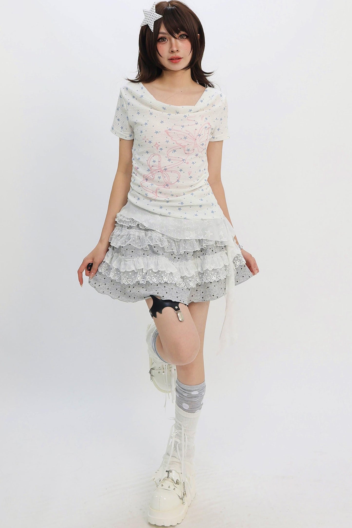 Y2k Star Ribbon Fairy Top