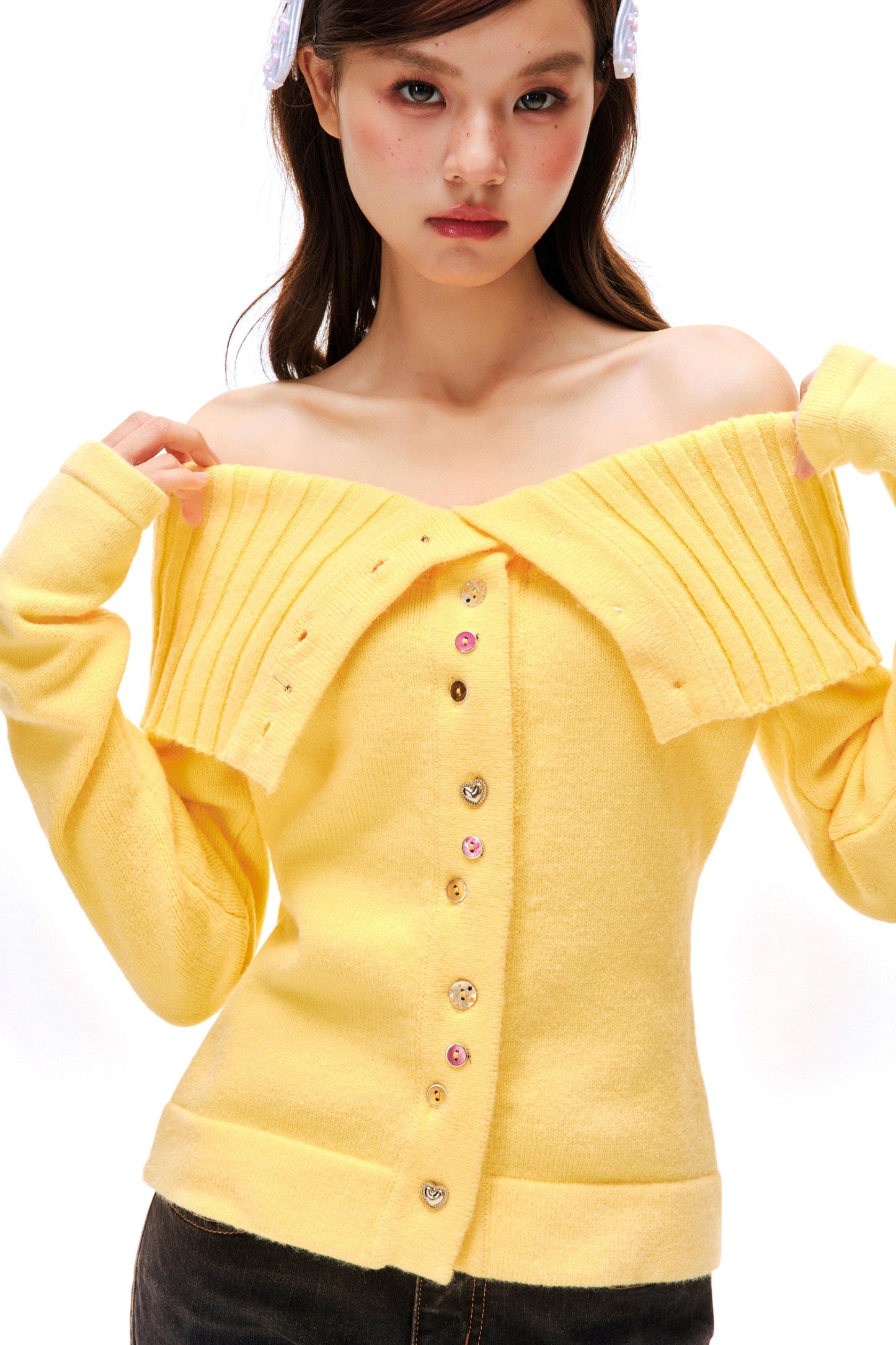 Off-shoulder Knit Sweater