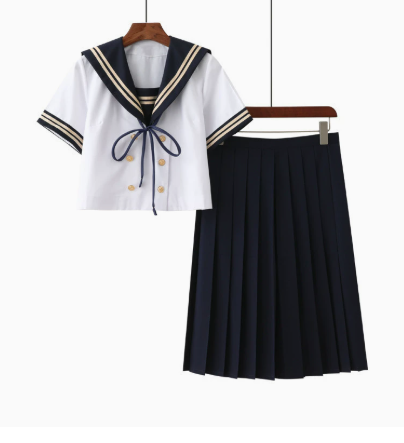 Sailor Shirt + Suspender Shorts + Tie + Beret