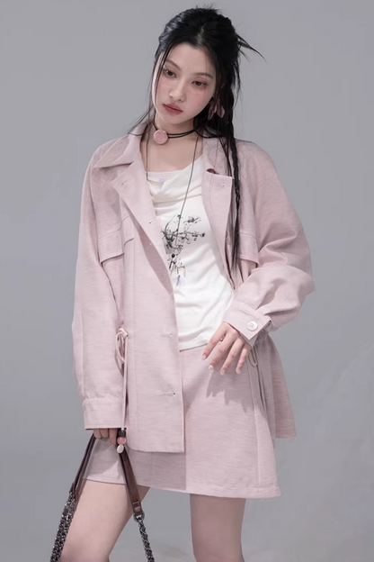 Powder Color Jacket + Skirt