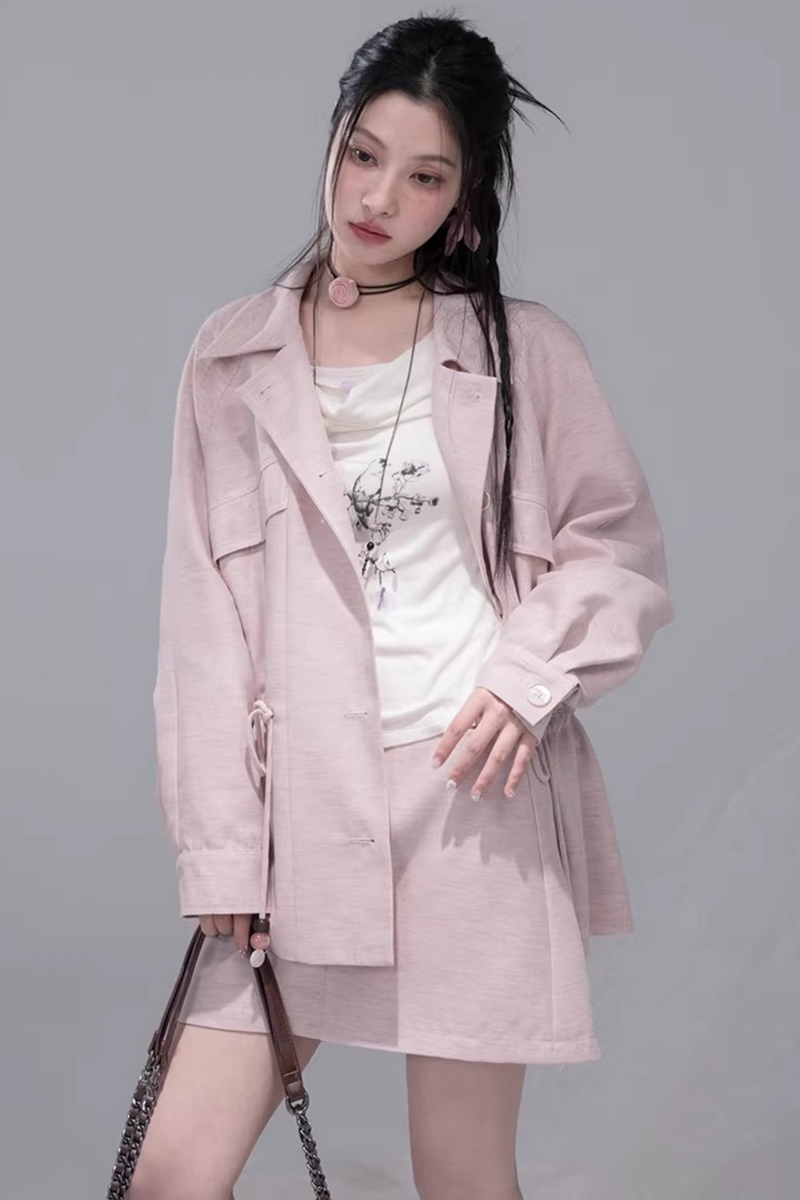 Powder Color Jacket + Skirt