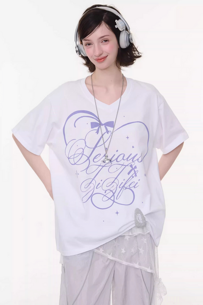 Star Falling V-neck Top