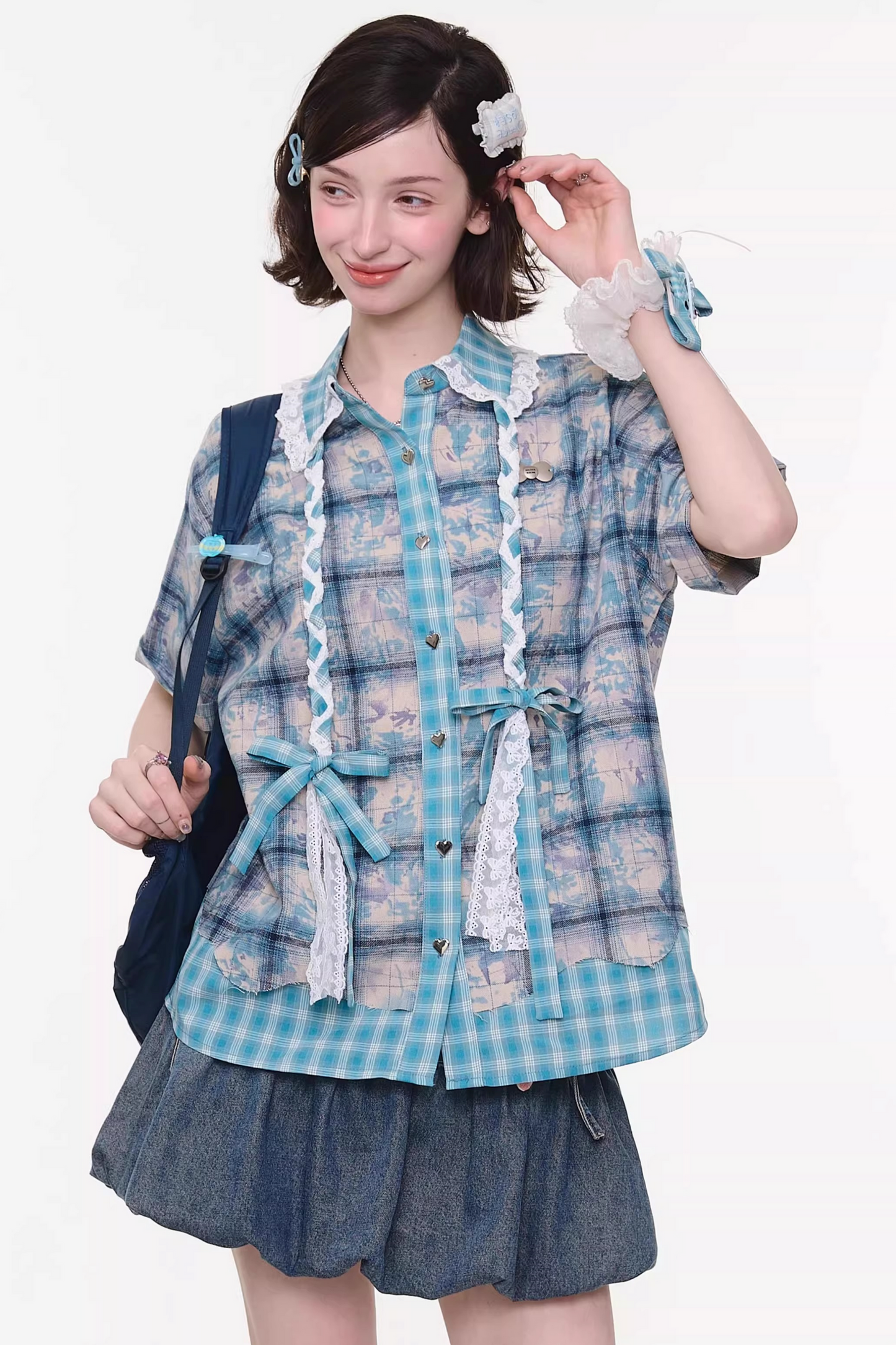 Y2k Plaid Oversized Shirt